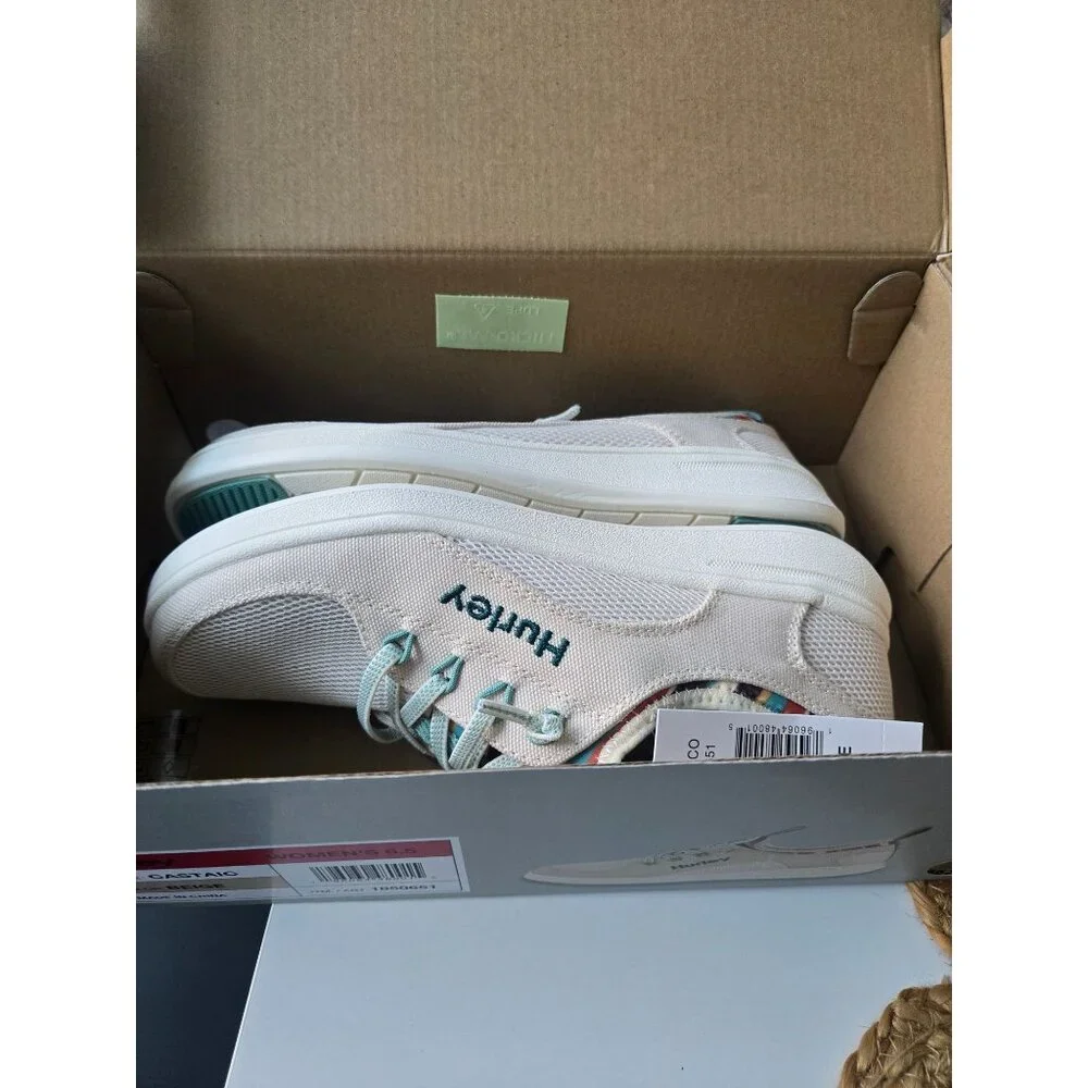 Hurley Womens Bungee Shoes Beige/Teal Striped Insole Lightweight Sneakers Size 6 - Picture 7 of 7